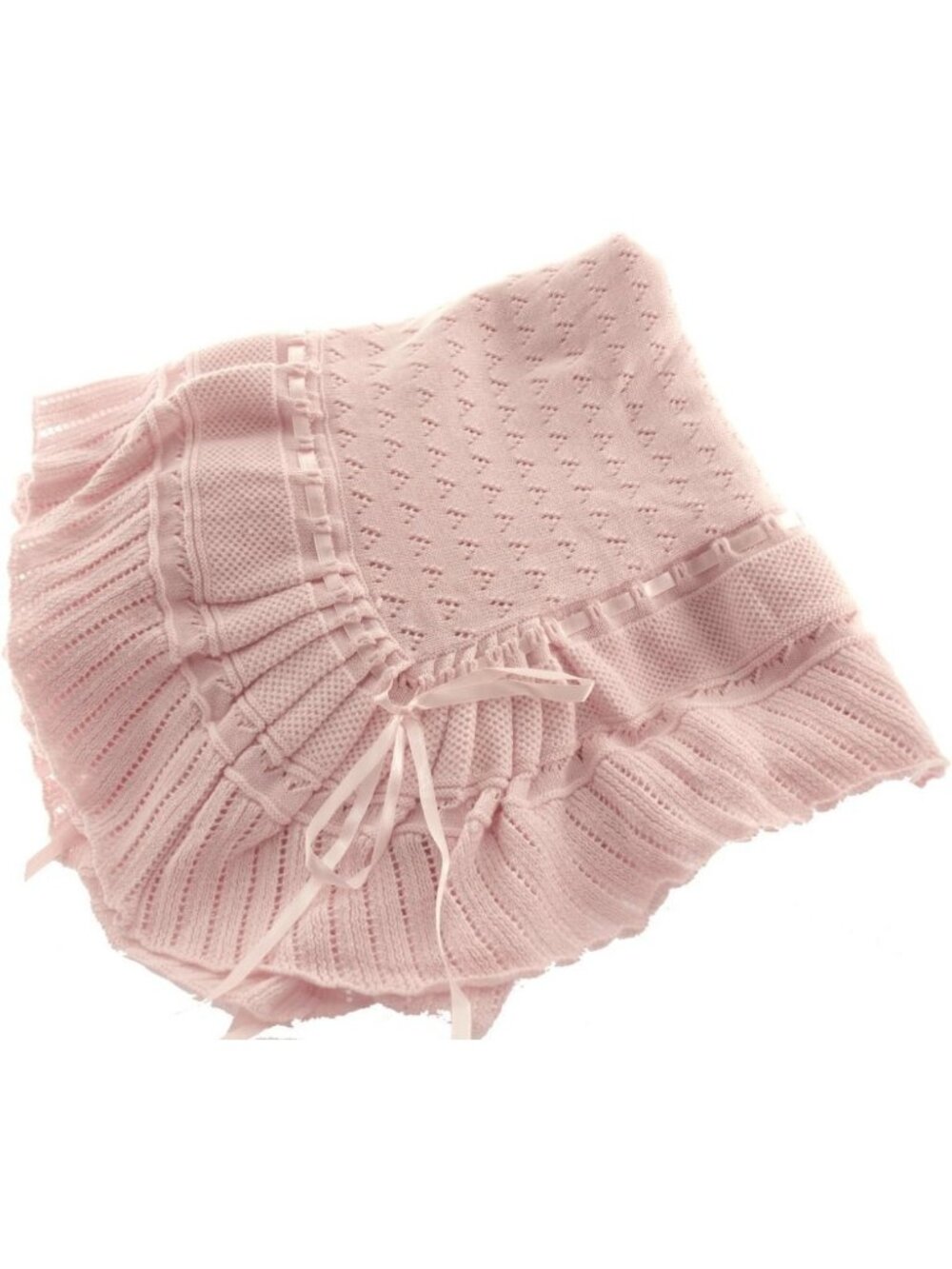 Cozy Pink Knit Shawl Blanket for Baby Girls | Soft & Stylish Nursery Essential